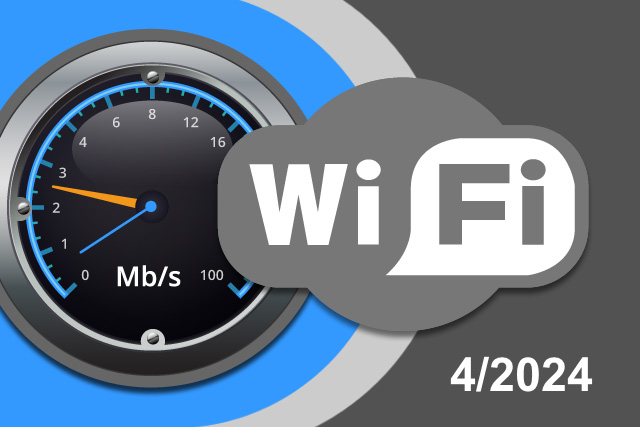 Rychlosti Wi-Fi internetu na DSL.cz v dubnu 2024