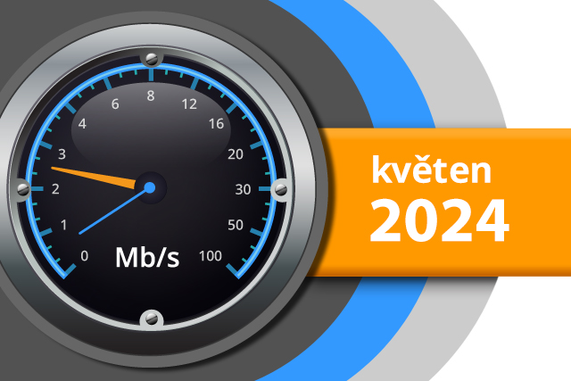 Naměřené rychlosti internetu na DSL.cz v květnu 2024