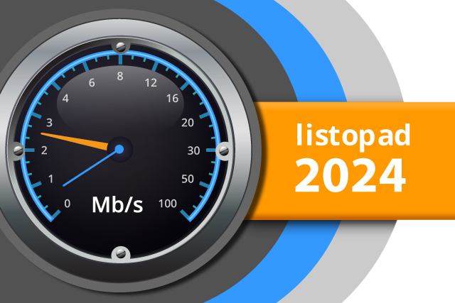 Naměřené rychlosti internetu na DSL.cz v listopadu 2024